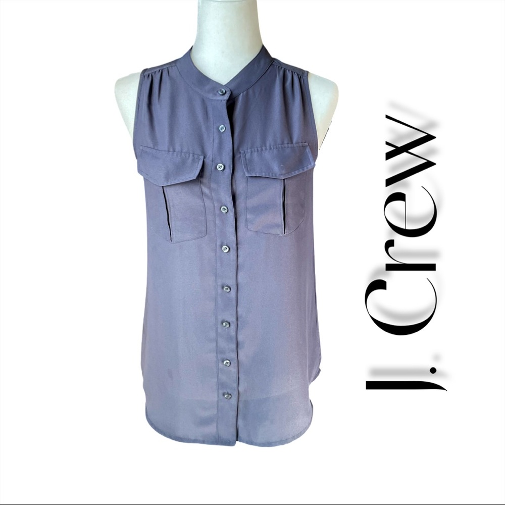 J. Crew Sleeveless Button Front Blouse